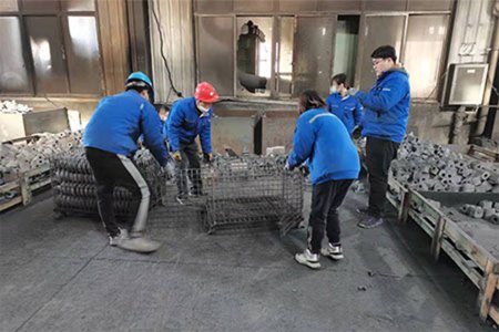 Logistics employees assist in production